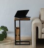 Bogan Metal C Shaped Table In Black Colour With Magazine Rack