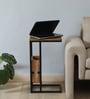 Bogan Metal C Shaped Table In Black Colour With Magazine Rack