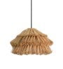 Bohemian Glow Fringed Munja 14 inch Cane Pendant Hanging Light with Brass Accents (Brown)