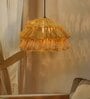 Bohemian Glow Fringed Munja 14 inch Cane Pendant Hanging Light with Brass Accents (Brown)