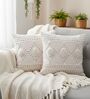 Bohemian Tufted Cotton Throw Cushion Cover (18x18)