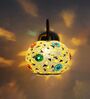 Boho Brass Wall Light Mosaic Glass Shade Fixture