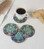 Boho Charm Mandala Print Coaster with Stand (Set of 4)