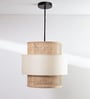 Boho Handmade Rattan Cane Pendant Hanging Light (Black & Beige)