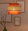Boho Handmade Rattan Cane Pendant Hanging Light (Orange & Beige)