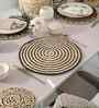 Boho Jute Place mat Pack of 4 Spiral Black