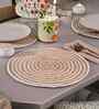 Boho Jute Place mat Pack of 4 Spiral White