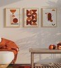 Boho Pictures Wall Art Prints Wall Decor Geometric Pictures, Abstract Wall Art Orange