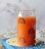 Boho Rainbow Can Glass with straw