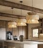 Boho Rattan Pendant Lamp (Beige)