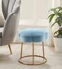 Boho Seating Stool In Sky Blue Colour