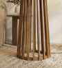Boho Wooden Floor Lamp with Jute Shade & Brown Base