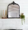 Bold Black Hand-casted Metal Victorian Arched Wall Mirror