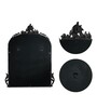 Bold Black Hand-casted Metal Victorian Arched Wall Mirror