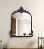 Bold Black Hand-casted Metal Victorian Arched Wall Mirror