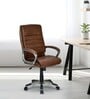Bold Leatherette  Ergonomic Office Chair in Brown Colour