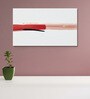 Bold Red and Black Canvas Wall Painting White Frame
