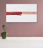 Bold Red and Black Canvas Wall Painting White Frame