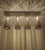 Bole 4 Lights Brown Solid Wood Flush Mounted Ceiling Light