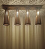 Bole 4 Lights Brown Solid Wood Flush Mounted Ceiling Light