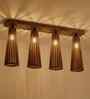 Bole 4 Lights Brown Solid Wood Flush Mounted Ceiling Light