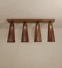 Bole 4 Lights Brown Solid Wood Flush Mounted Ceiling Light
