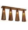 Bole 4 Lights Brown Solid Wood Flush Mounted Ceiling Light