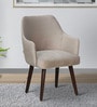 Bolivar Velvet Dining Chair In Beige Colour