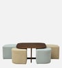 Bolsward Sheesham Wood Nesting Coffee Table Set in Provincial Teak Finish With 4 Stools