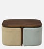Bolsward Sheesham Wood Nesting Coffee Table Set in Provincial Teak Finish With 4 Stools