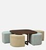 Bolsward Sheesham Wood Nesting Coffee Table Set in Provincial Teak Finish With 4 Stools Bolsward Sheesham Wood Nesting Coffee Table Set in Provincial Teak Finish With 4 Stools