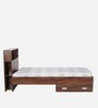 Boltera Single Bed in Dark Walnut Finish with Drawer Storage Boltera Single Bed in Dark Walnut Finish with Drawer Storage