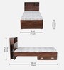 Boltera Single Bed in Dark Walnut Finish with Drawer Storage Boltera Single Bed in Dark Walnut Finish with Drawer Storage