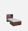 Boltera Single Bed in Dark Walnut Finish with Drawer Storage Boltera Single Bed in Dark Walnut Finish with Drawer Storage