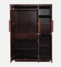 Bolton 3 Door Wardrobe With Drawer And Locker In Brown Finish