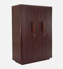 Bolton 3 Door Wardrobe With Drawer And Locker In Brown Finish