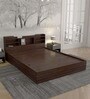 Bolton Queen Size Bed in Dark Maple Finish with Box Storage