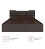 Bolton Queen Size Bed in Dark Maple Finish with Box Storage