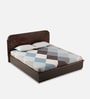 Bolton Solid Wood Queen Size Bed in Brown Finish with Hydraulic Storage