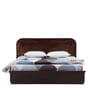 Bolton Solid Wood Queen Size Bed in Brown Finish with Hydraulic Storage