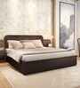 Bolton Solid Wood Queen Size Bed in Brown Finish with Hydraulic Storage