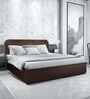 Bolton Solid Wood Queen Size Bed in Brown Finish with Hydraulic Storage
