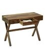 Bolzano Sheesham Wood Study Table In Rustic Teak Finish
