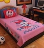 Bombay Dyeing Pink 100% Cotton Cartoon Bed Sheet (with Pillow Covers)