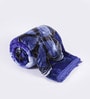 Trident Blue Polyester Floral 94 x 86 Inch Mink Blanket