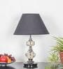 Bompton Metal & Crystal Table Lamp with Fabric Shade (Nickel)