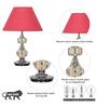 Bompton Metal & Crystal Table Lamp with Fabric Shade (Nickel)