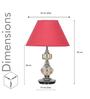 Bompton Metal & Crystal Table Lamp with Fabric Shade (Nickel)