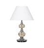 Bompton Metal & Crystal Table Lamp with Fabric Shade (Nickel)