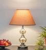 Bompton Metal & Crystal Table Lamp with Fabric Shade (Nickel)